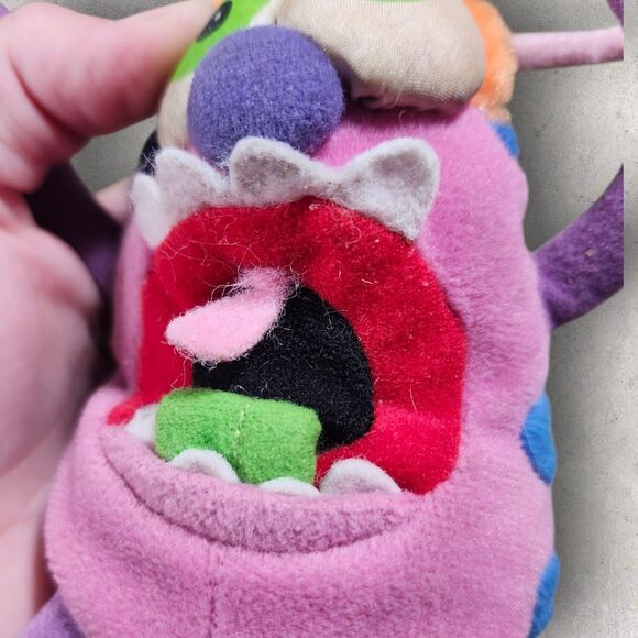 Vintage Silly Slammers Flu Bug Plush 1998 ToyBox Rare Pink Monster Beanbag - Picture 7 of 8